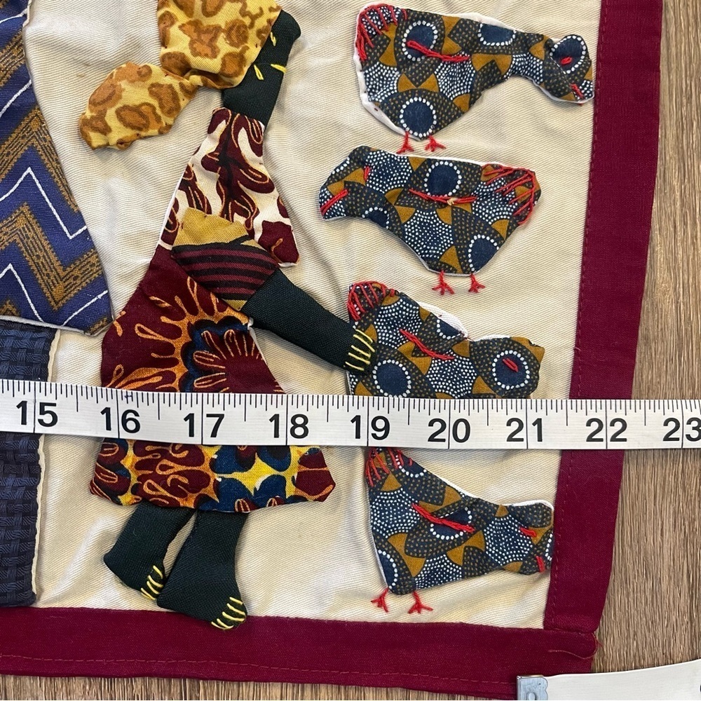 Weya 6 Panel Story Quilt Village Life Zimbabwe African Wall Art Handmade - Picture 7 of 9